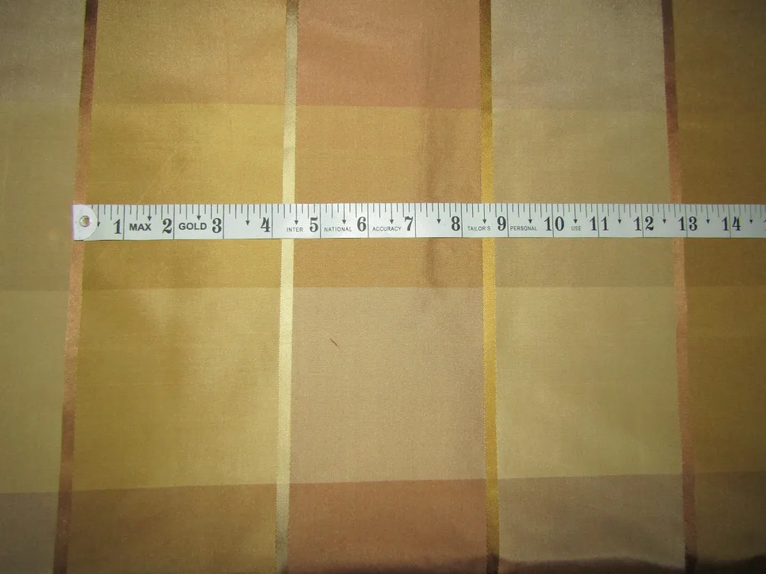 100% PURE SILK TAFFETA FABRIC with satin stripes Warm Light COLORS PLAIDS TAFCS6[2]