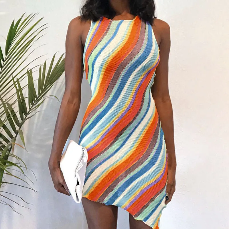 Asymmetrical Sleeveless Wholesale Summer Dresses Wholesale Jersey Dresses