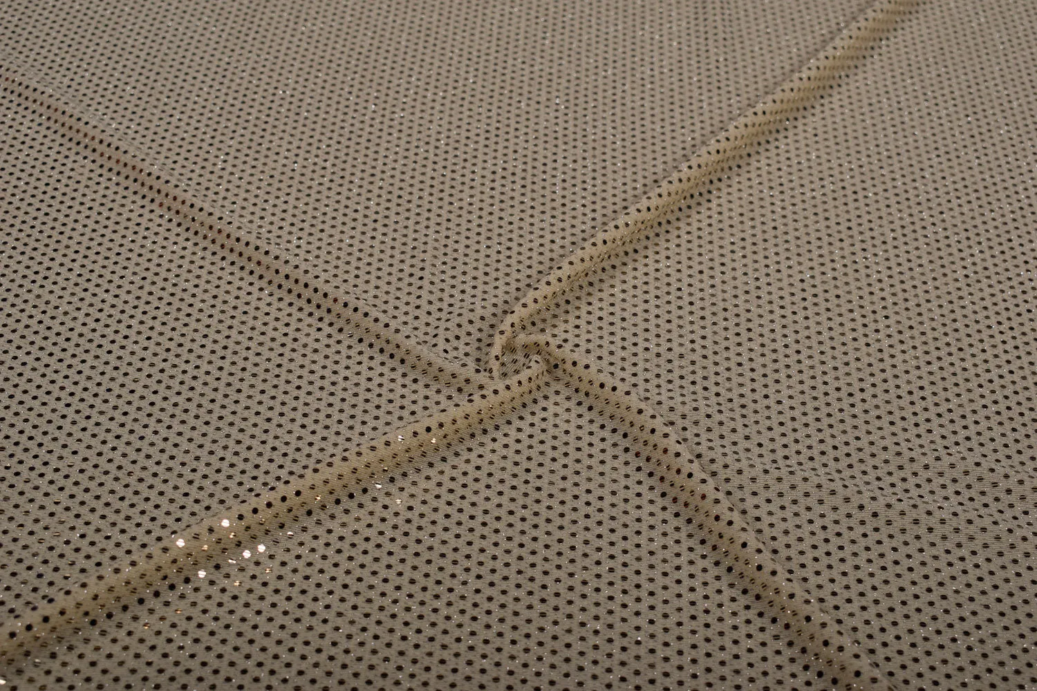 Beige Sequin Work Lurex Knit Fabric
