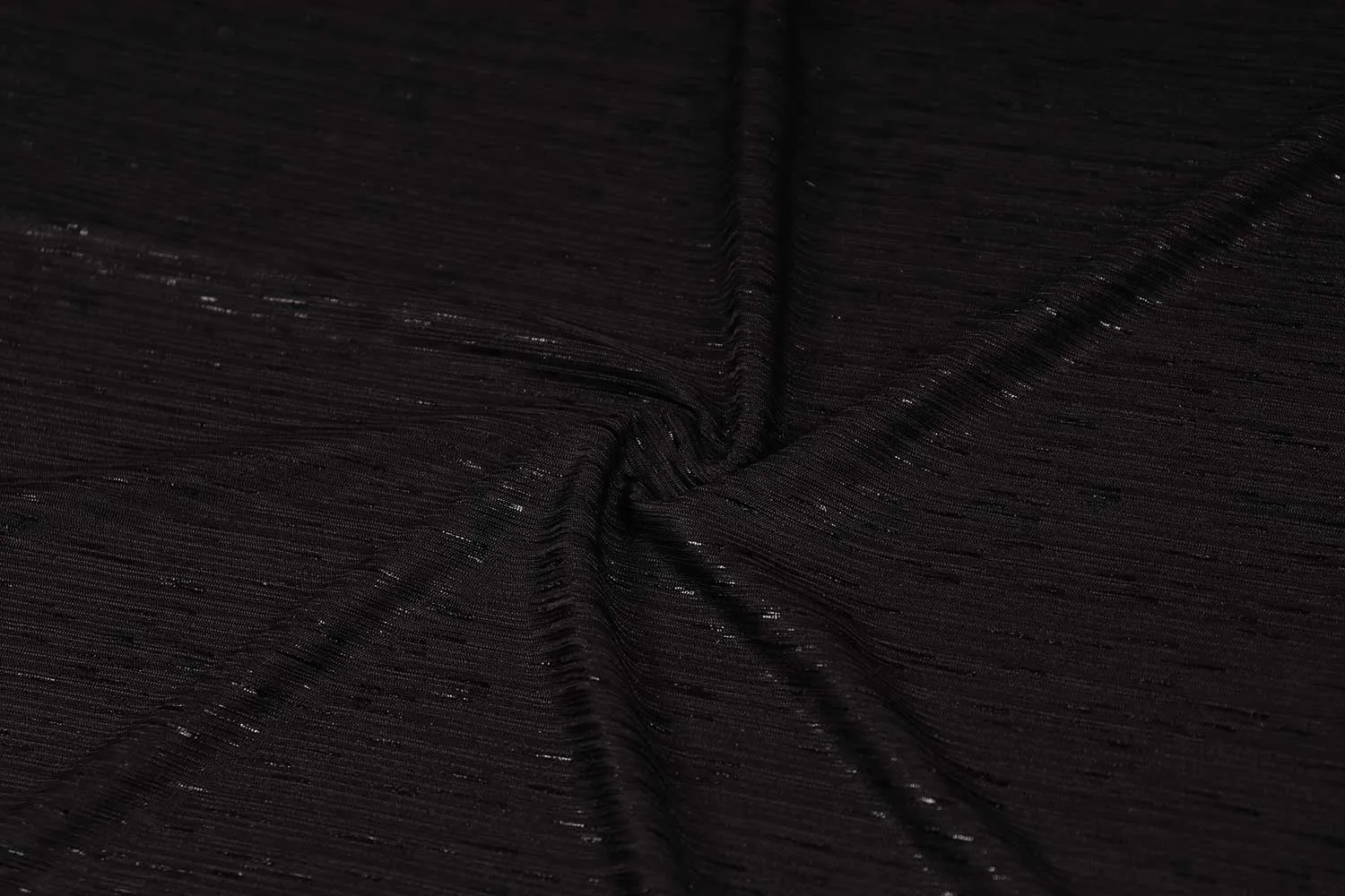 Black Plain Lurex Spandex Knit Fabric