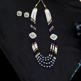 Blue Zircon/AD Pendant Set 2547-6612