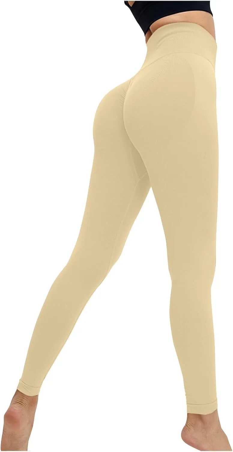 Butt Lifting High Waist Leggings for Women Solid Stretch Soft Comfy Yoga Tights Workout Gym Jogger Pants Legging