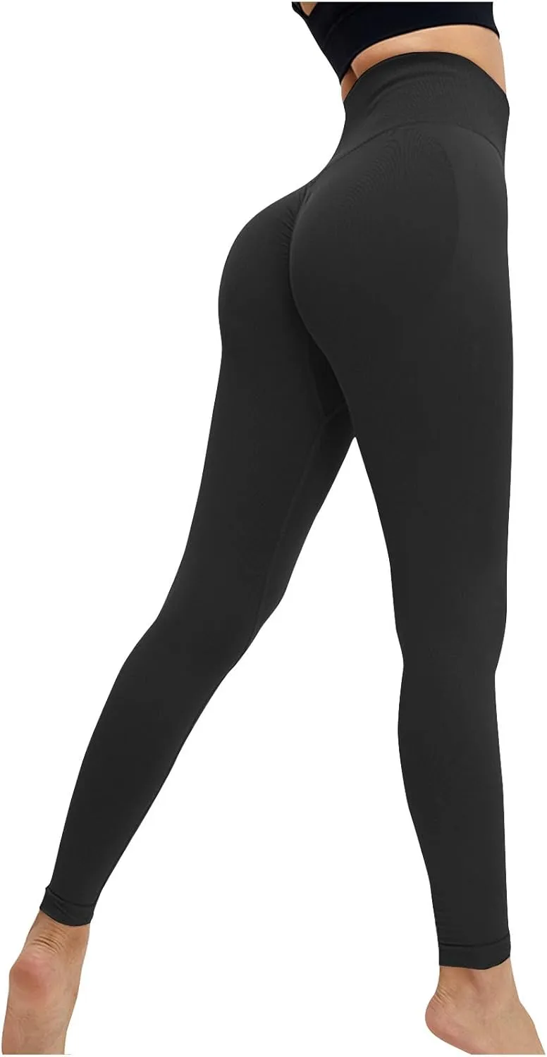 Butt Lifting High Waist Leggings for Women Solid Stretch Soft Comfy Yoga Tights Workout Gym Jogger Pants Legging