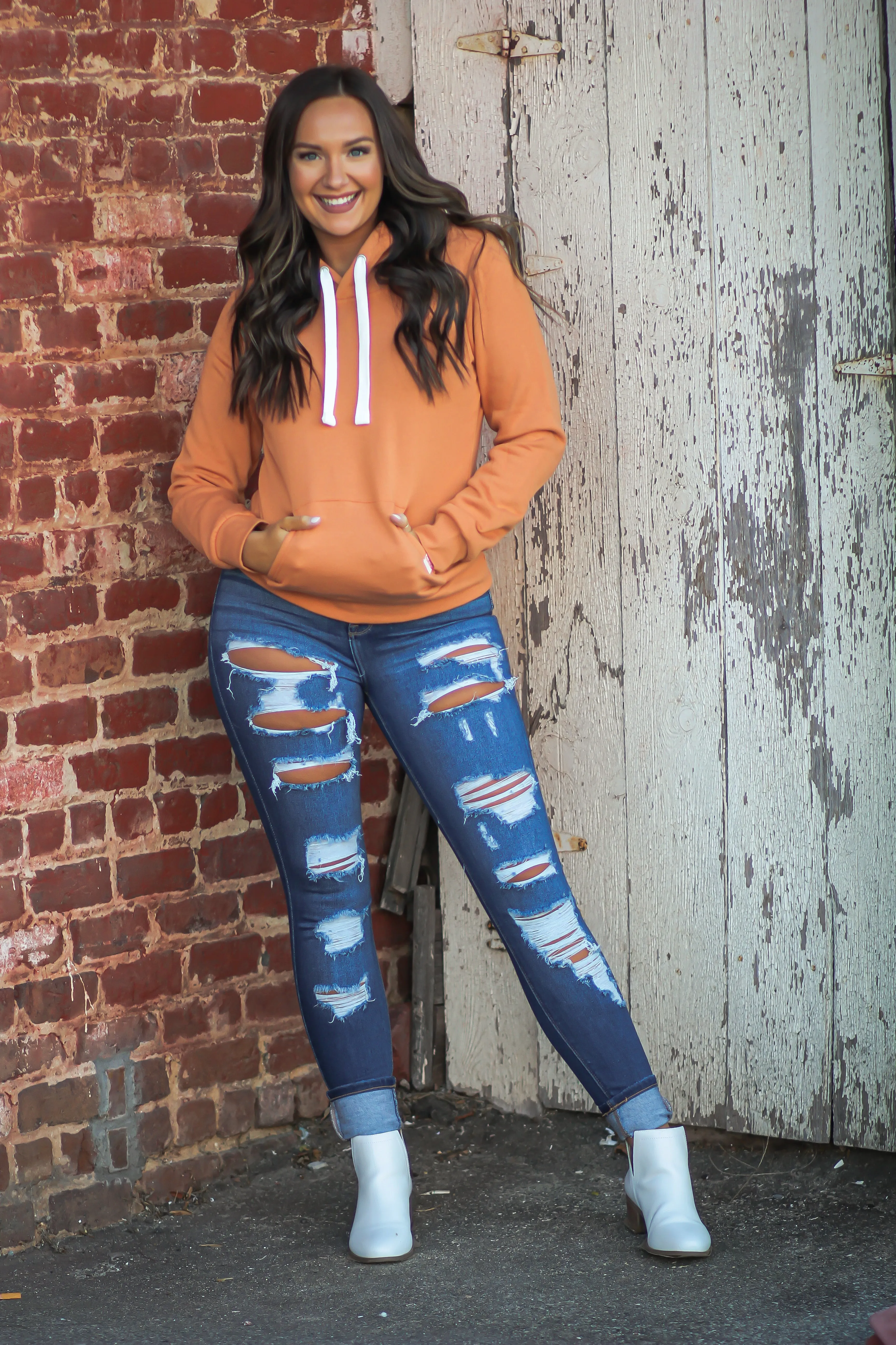 Buttery Orange Fleece Hoodie