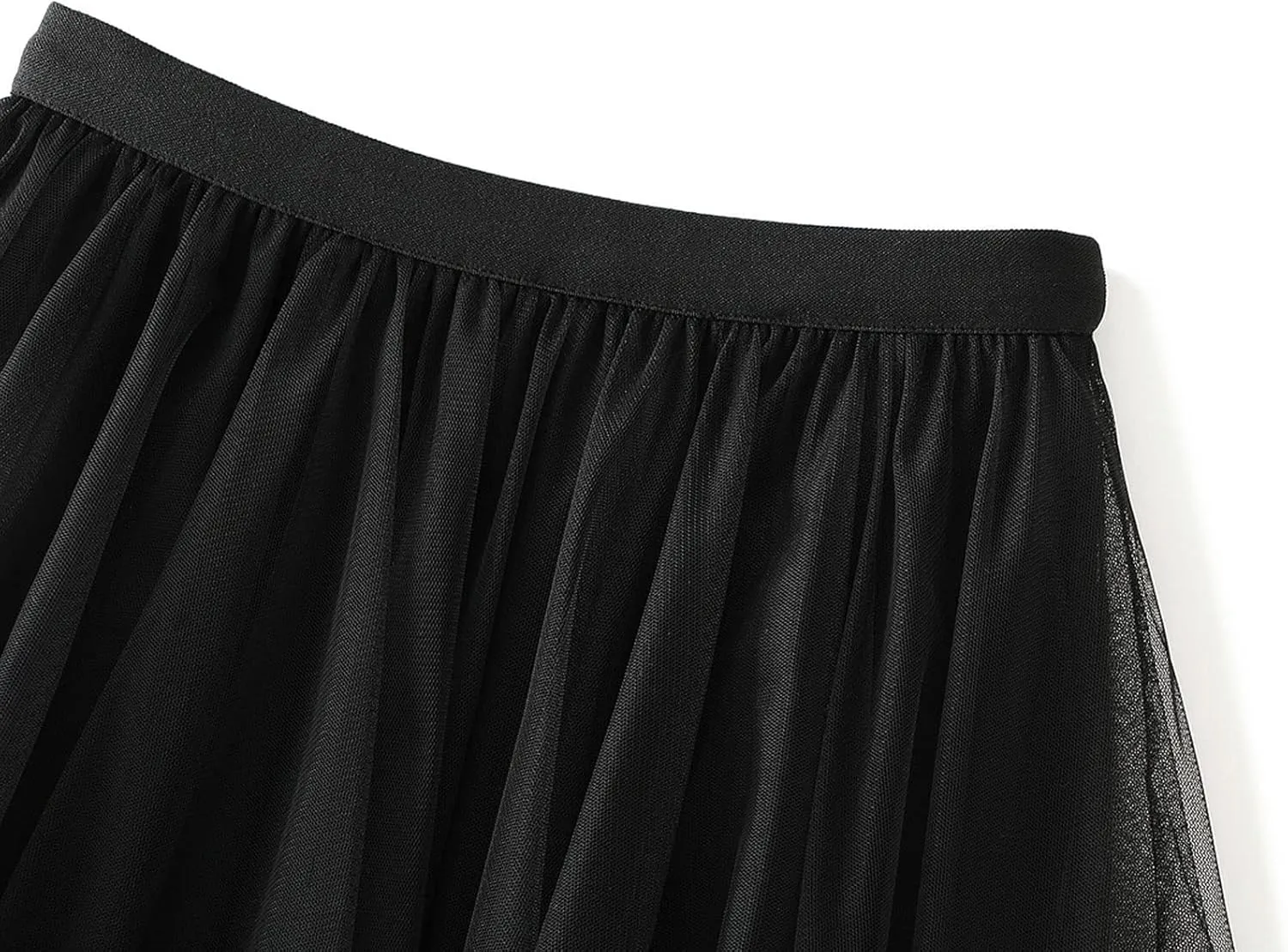 CHARTOU Women A Line Tiered Skirt Sheer Mesh Layered Skirt Maxi Long Tulle Skirt Tutu Flowy Ruffle Skirt