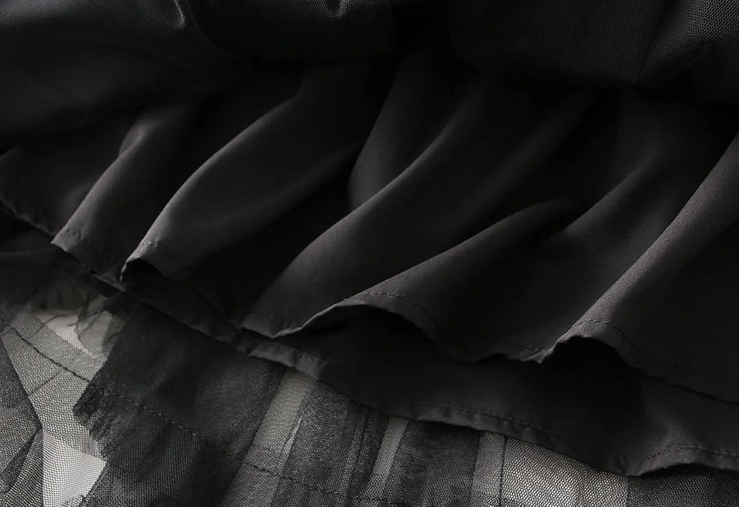 CHARTOU Women A Line Tiered Skirt Sheer Mesh Layered Skirt Maxi Long Tulle Skirt Tutu Flowy Ruffle Skirt