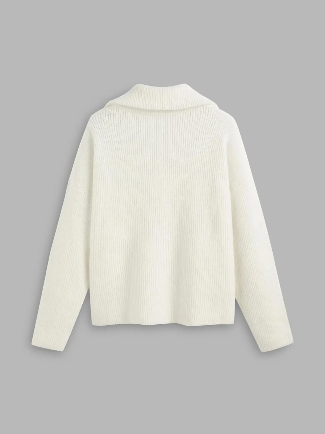 CIDER Quarter Zip Pullover Sweaters for Women Trendy V Neck Long Sleeve Fall Sweaters Solid Knit Chunky Sweater