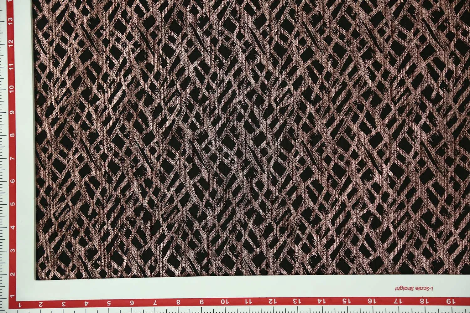 Copper On Black Base Foil Printed Knit Fabric