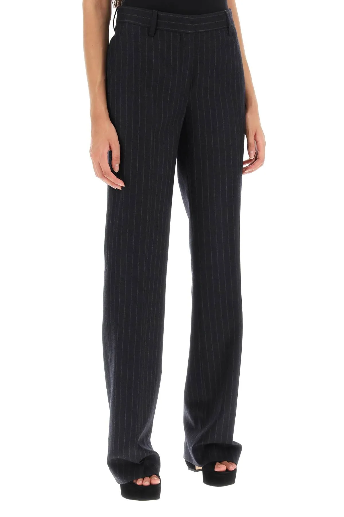 Dries van noten pinstripe flannel parchia trousers