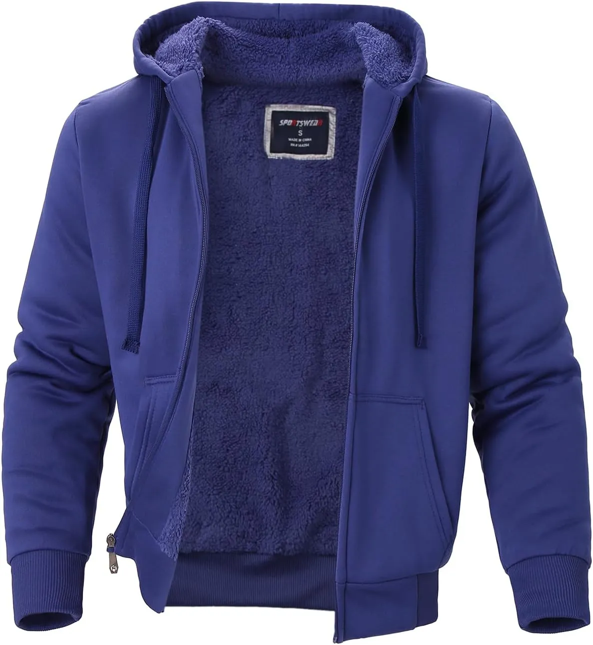 Facitisu Flannel Hoodies for Men Sherpa Lined Heavy Fleece Plaid Jacket Mens Coats Plus Size Big Tall