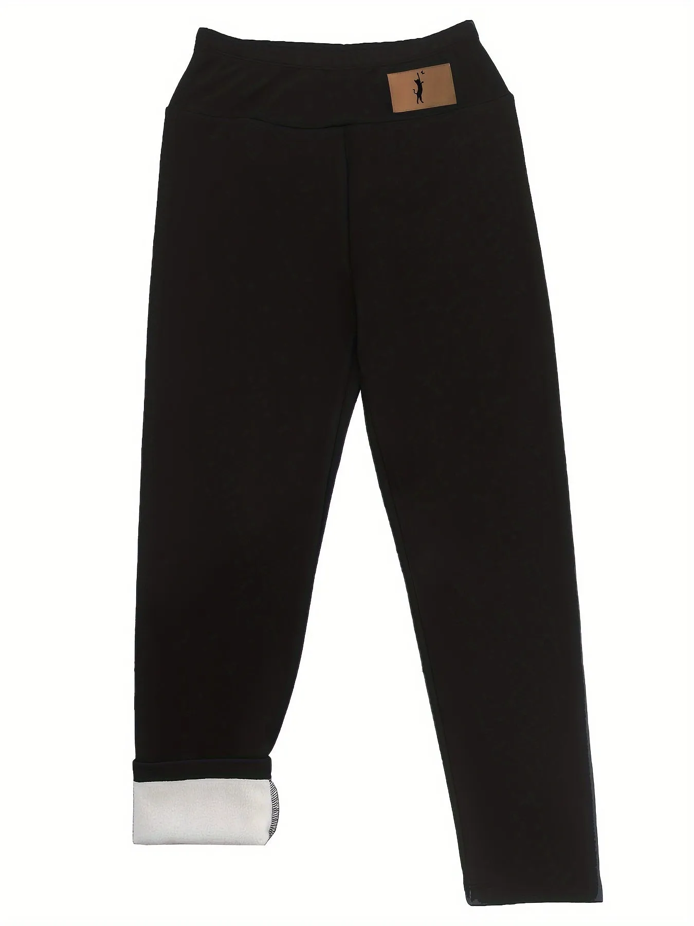 Fleece Lined High Waist Leggings, Casual Skinny Stretchy Leggings, Women's Clothing