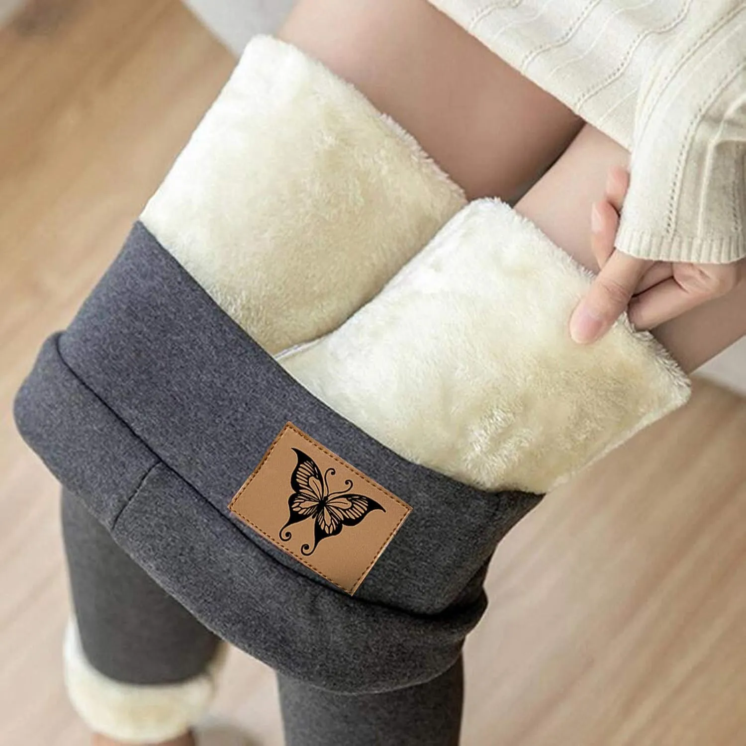 Fleece Lined Leggings Women High Waisted Winter Thermal Warm Pants Thick Yoga Tummy Control Athletic Tights