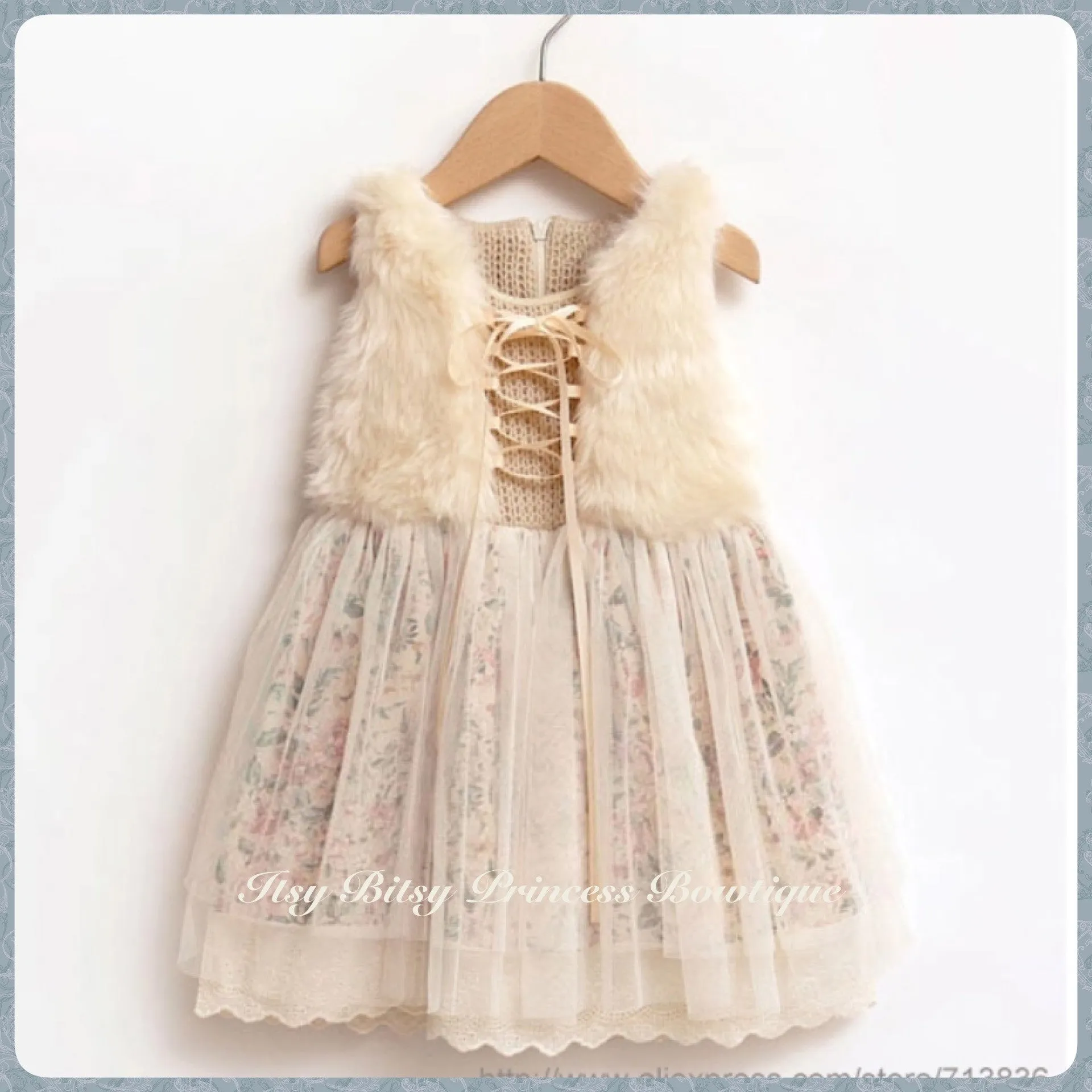 Floral Fur Dress