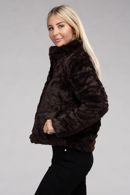 FLUFFY SWEATER JACKET