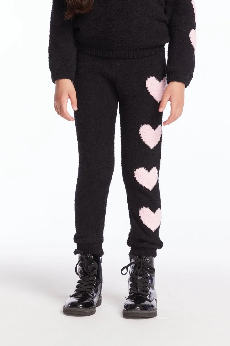 HEARTS FUZZY FLEECE LEGGINGS