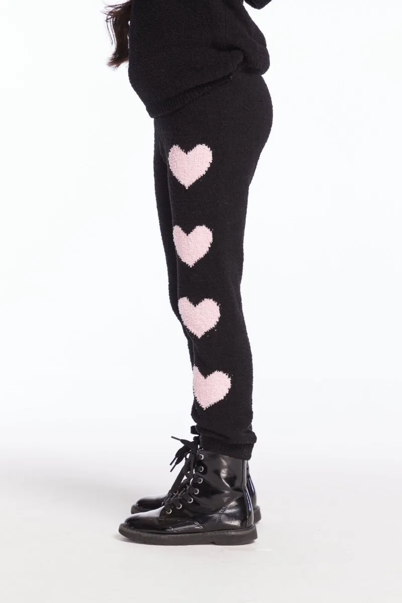 HEARTS FUZZY FLEECE LEGGINGS