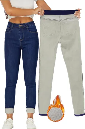heipeiwa Women's Winter Fleece Lined Sherpa Pants Thermal Skinny Pant Dressy Casual Warm Trousers
