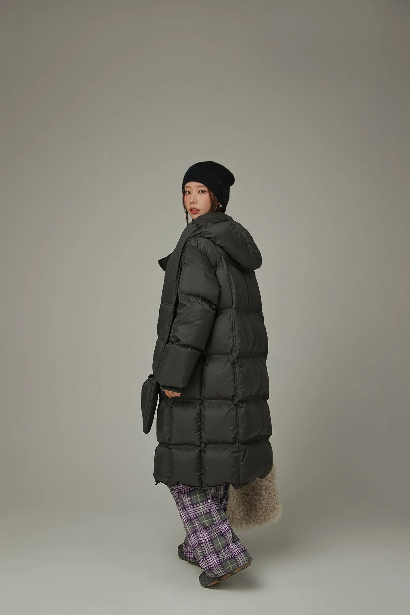 Hooded Glove Muffler Padded Coat