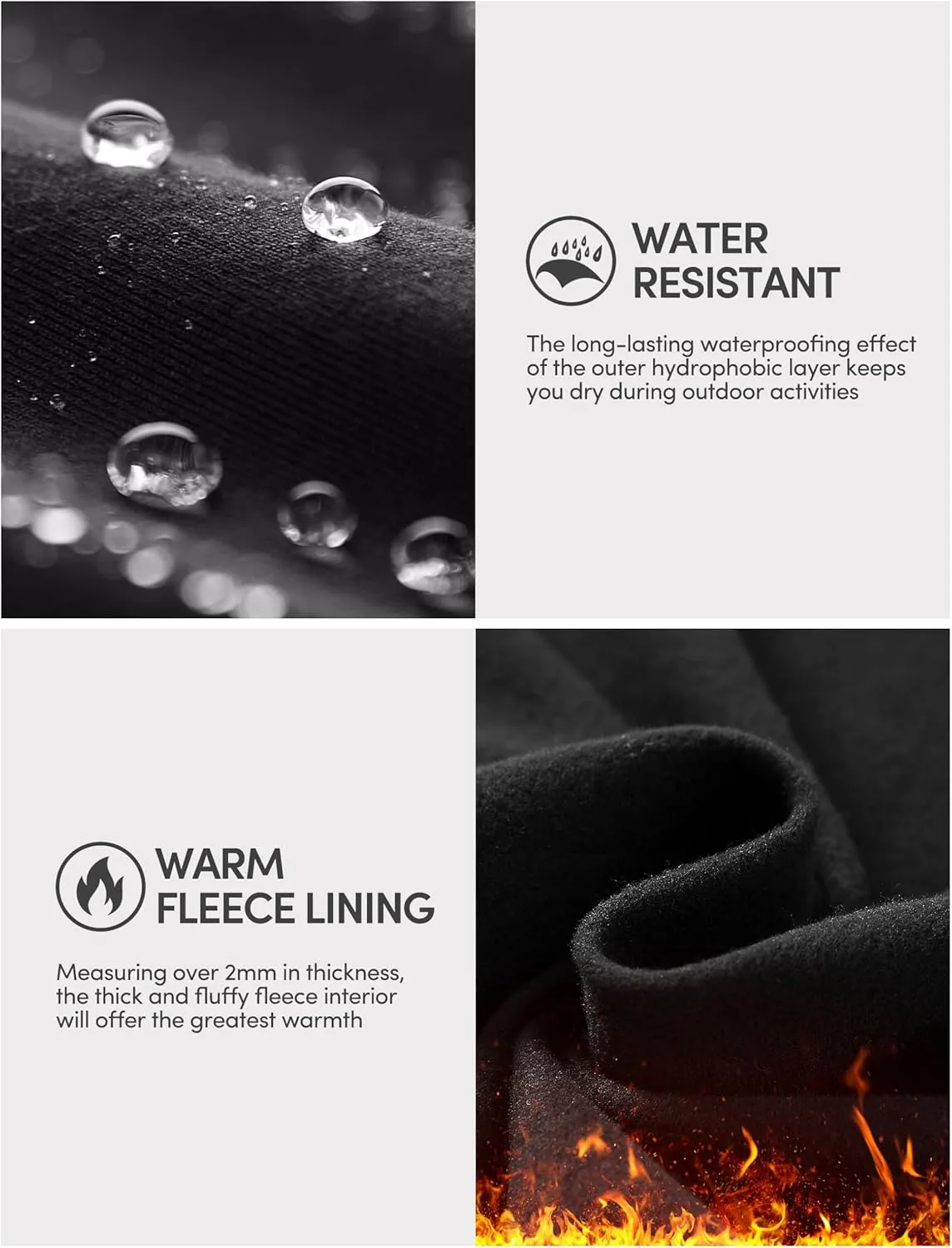 IUGA Fleece Lined Leggings Women Water Resistant Thermal Leggings Winter Warm Tights High Waist Hiking Pants with Pockets