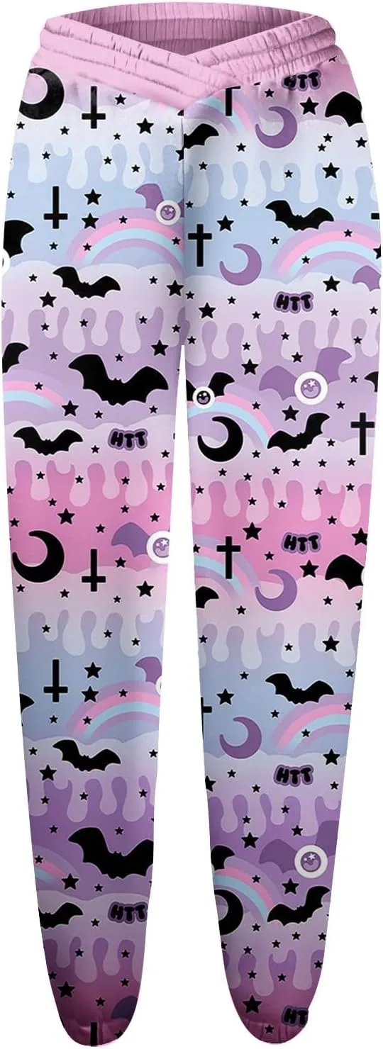 Jogger Sweatpants Women Trendy Tie Dye Athletic Fleece Lined Pants Crossover Low Waisted Sweatpants with Pockets