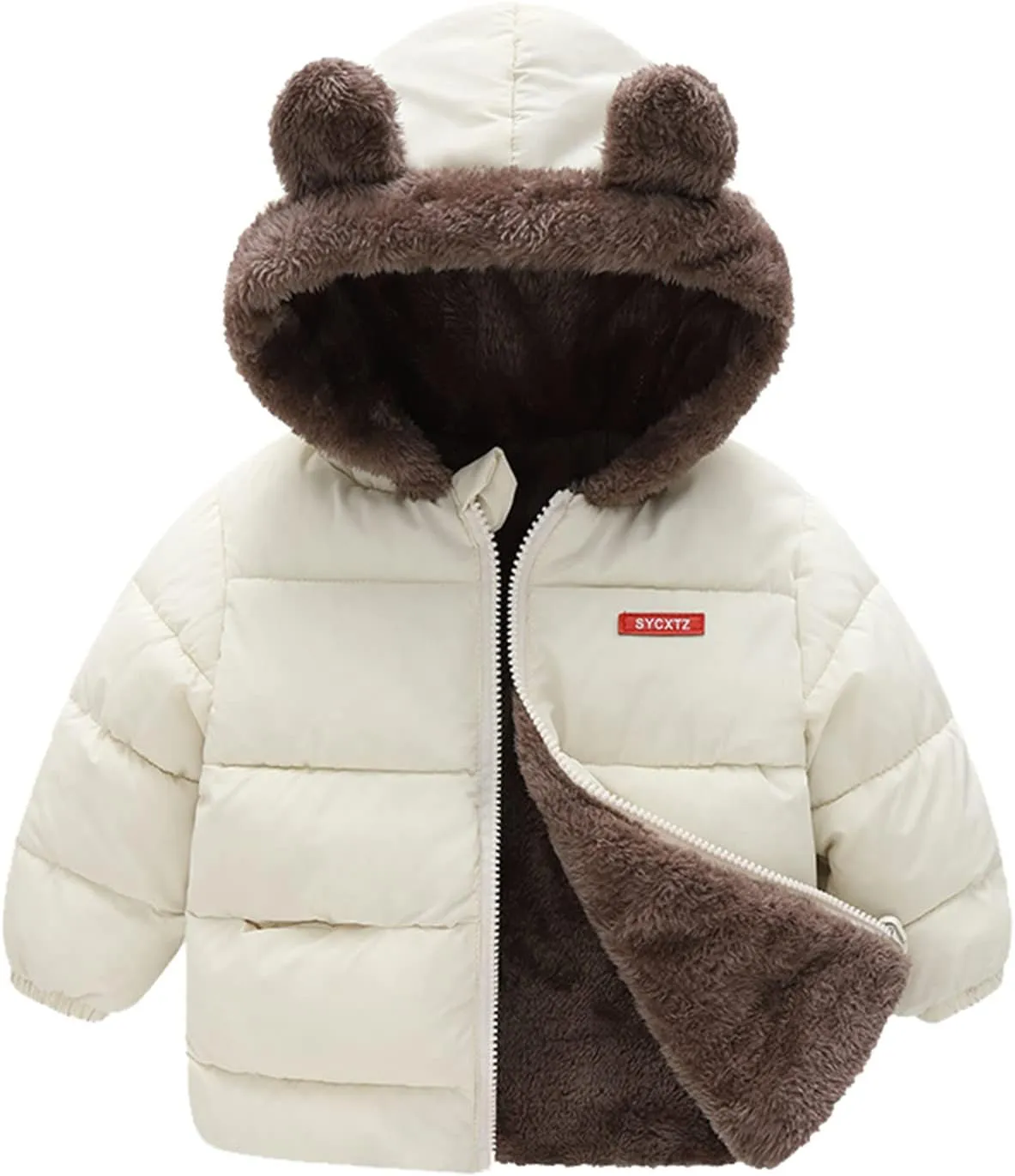 Kids Winter Coats Toddler Boys Girls Winter Bear Ears Coat With Hooded Jacket 𝒫uffer Down Outwear 1-5 Years