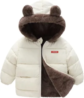Kids Winter Coats Toddler Boys Girls Winter Bear Ears Coat With Hooded Jacket 𝒫uffer Down Outwear 1-5 Years