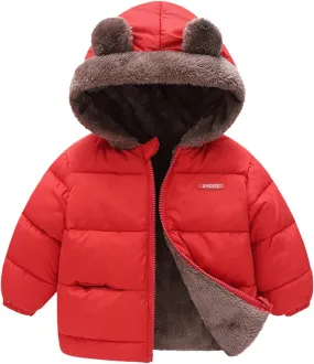 Kids Winter Coats Toddler Boys Girls Winter Bear Ears Coat With Hooded Jacket 𝒫uffer Down Outwear 1-5 Years