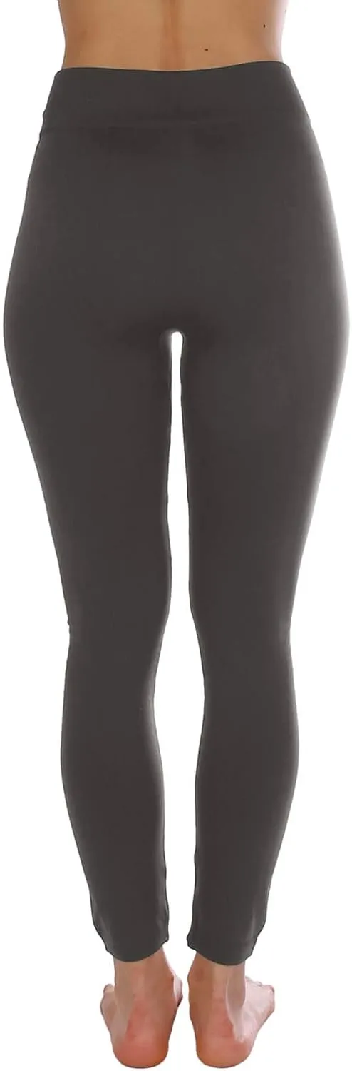 Kuda Moda 5-Pack Fleece Lined Leggings for Women Winter Warm Thermal Full Length Leggings