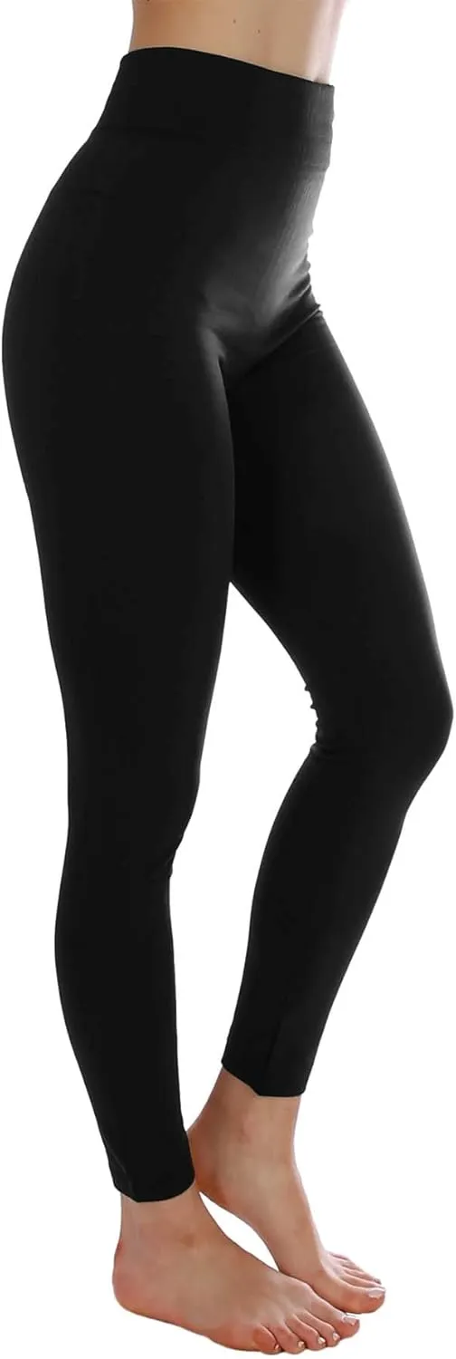 Kuda Moda 5-Pack Fleece Lined Leggings for Women Winter Warm Thermal Full Length Leggings