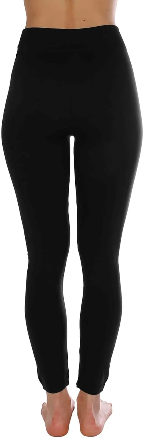 Kuda Moda 5-Pack Fleece Lined Leggings for Women Winter Warm Thermal Full Length Leggings