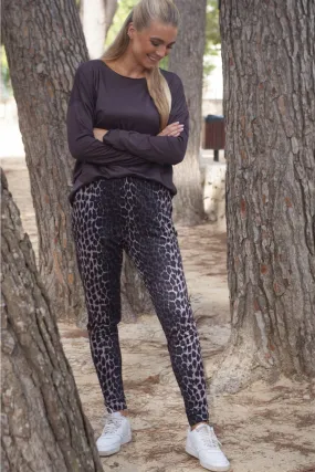 Liberte - Alma-Leggings (Fleece) - Dark Brown Lux Leo