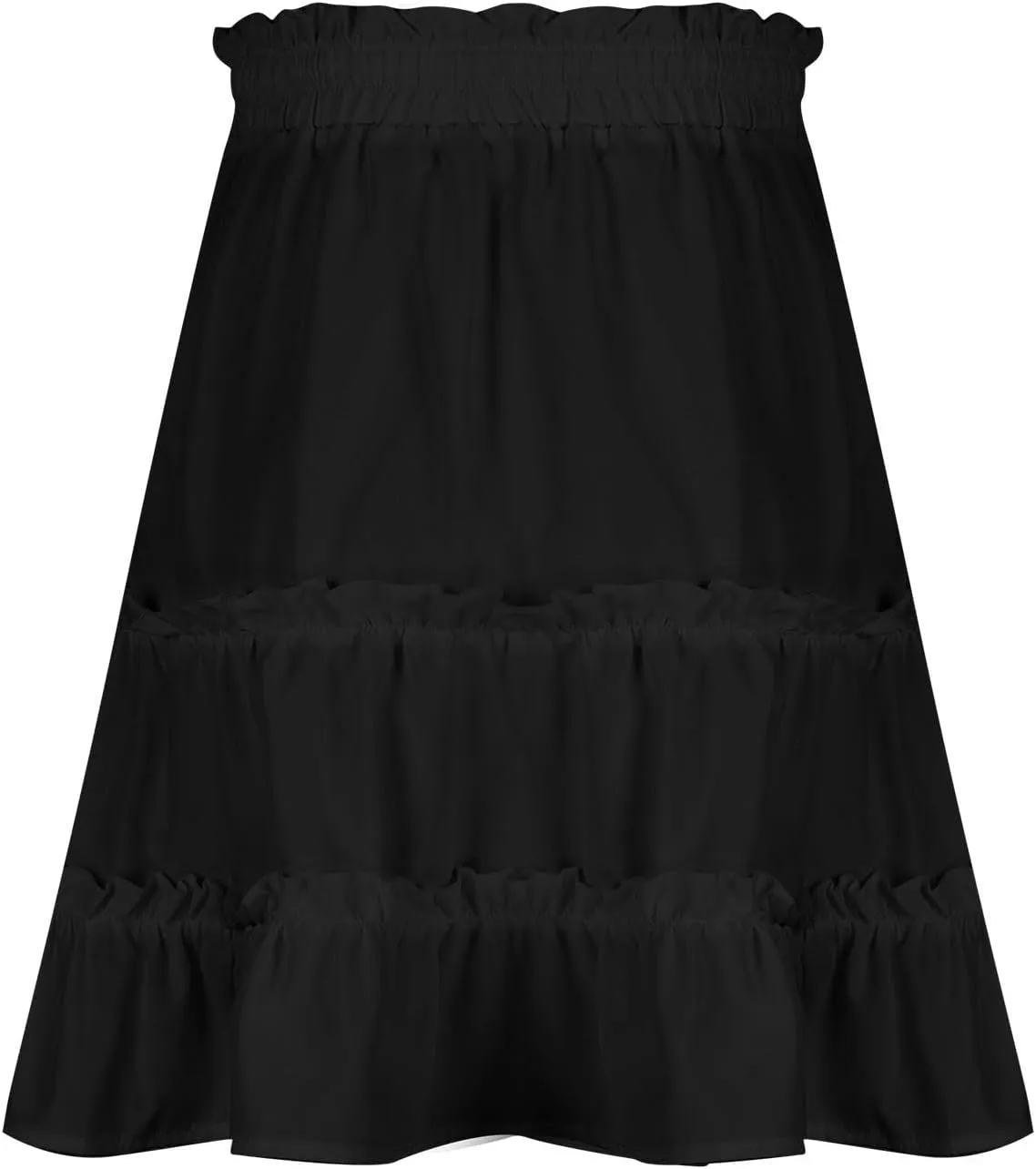 Lightweight Skirts for Women with Drawstring Layered Soft Flowy Swing High Waist Trendy Summer Beach Skirt