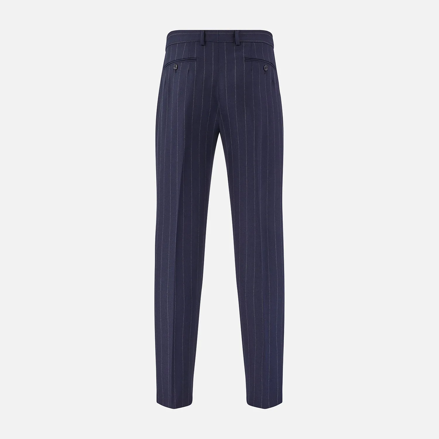 Navy Pinstripe Rupert Trousers