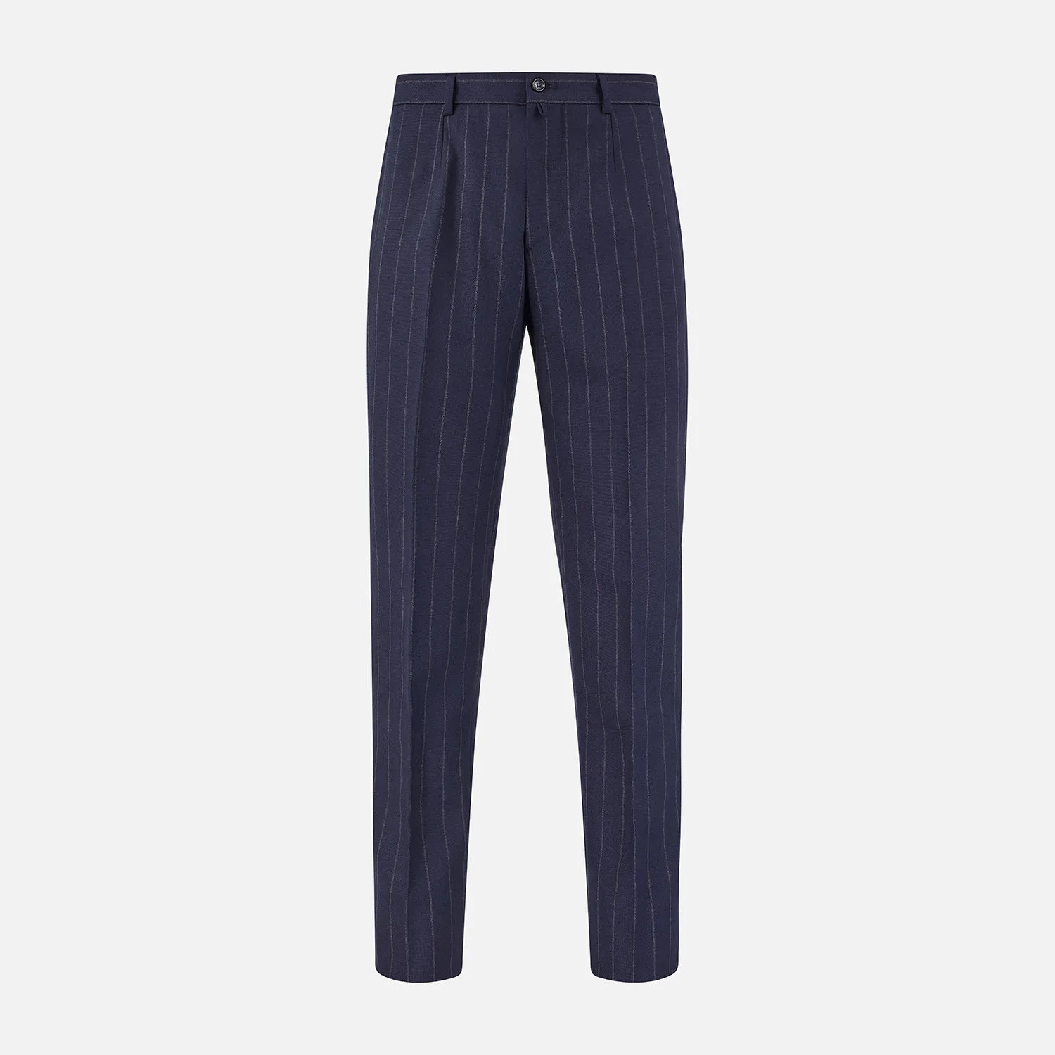 Navy Pinstripe Rupert Trousers