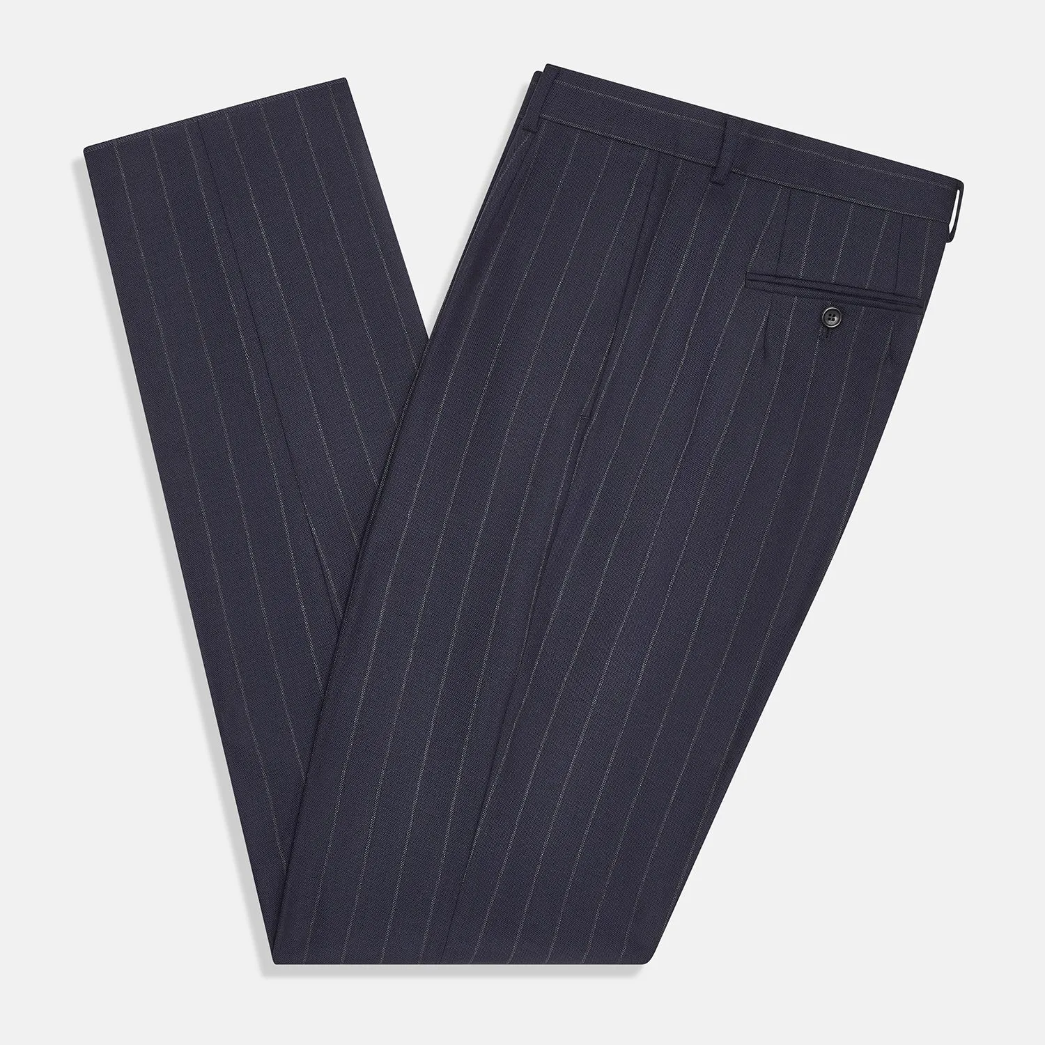 Navy Pinstripe Rupert Trousers