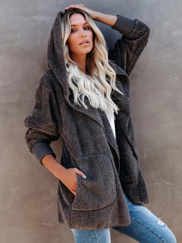 Plush Sherpa Hoodie - Oversized Jacket