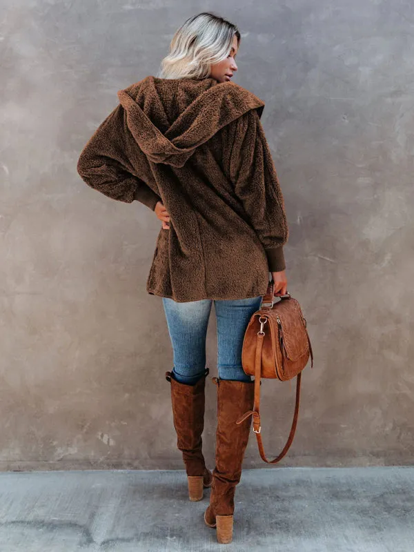 Plush Sherpa Hoodie - Oversized Jacket