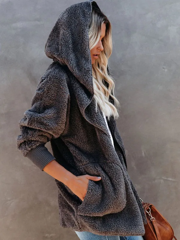 Plush Sherpa Hoodie - Oversized Jacket