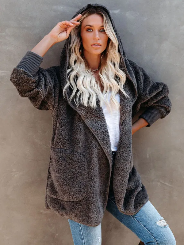 Plush Sherpa Hoodie - Oversized Jacket