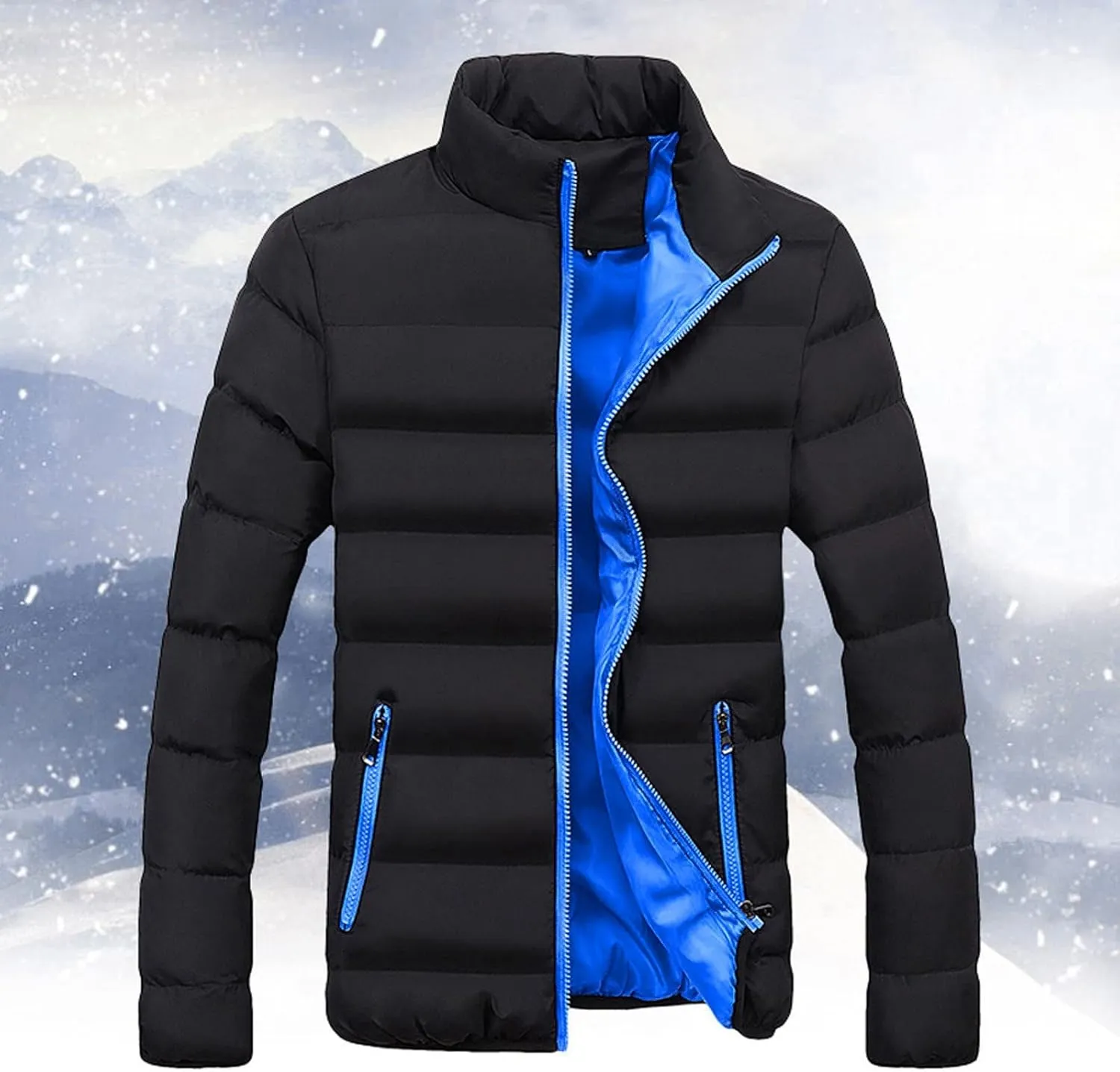 Puffer Jackets Mens Winter Warm Coats Down Quilted Jacket Thick Bubble Overcoats Outdoor Coat Zip Up Jackets