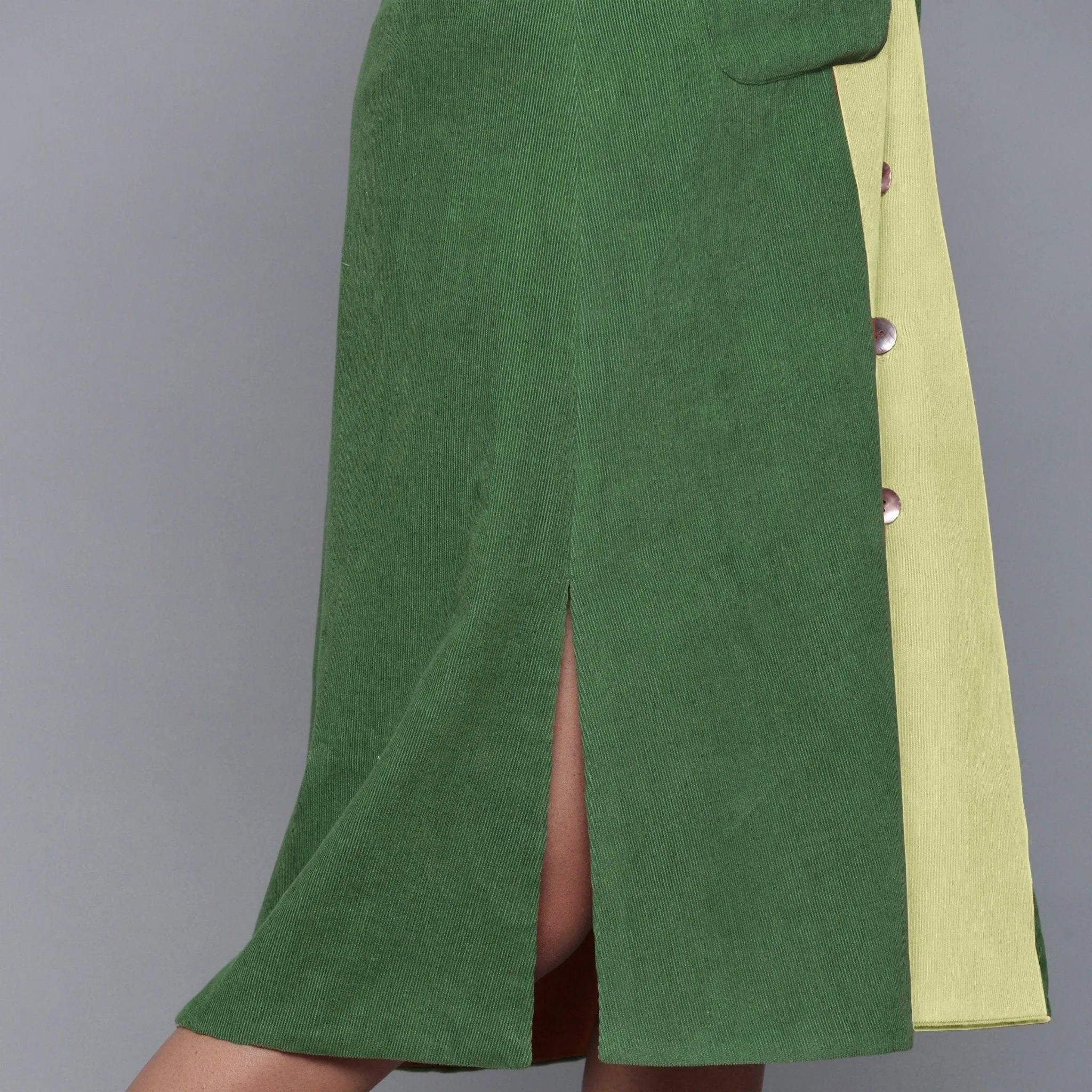 Reversible Warm Cotton Corduroy Convertible Jacket Dress