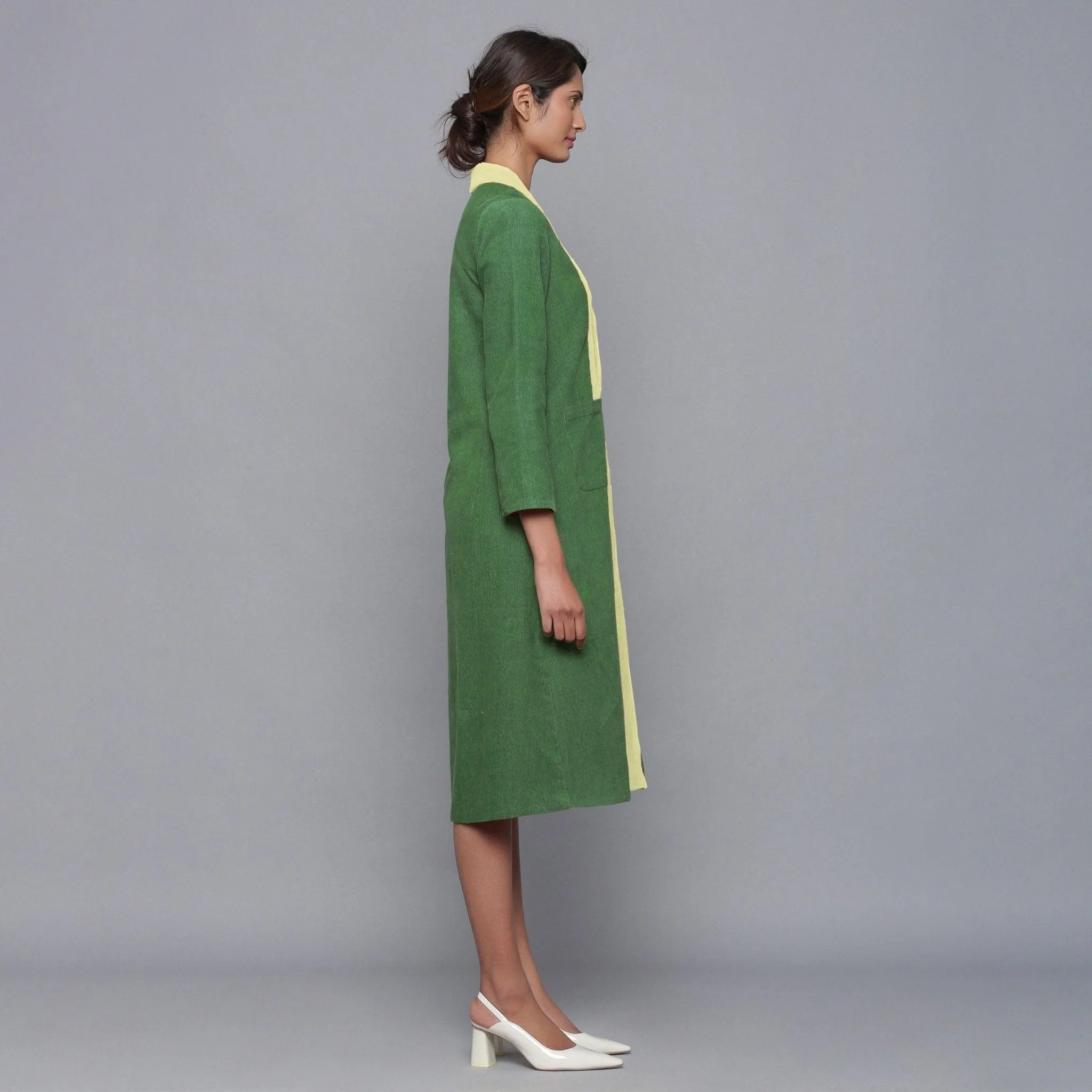 Reversible Warm Cotton Corduroy Convertible Jacket Dress