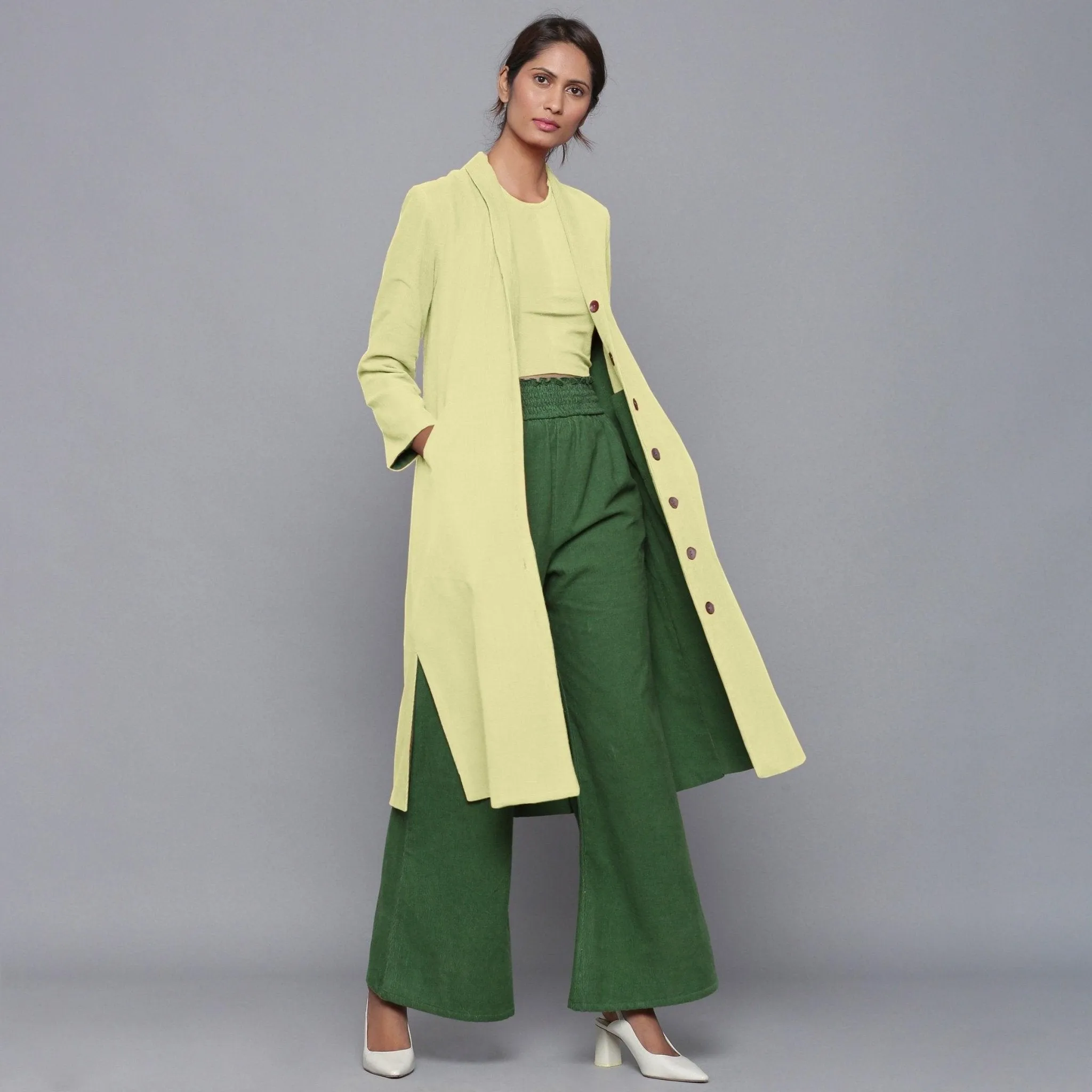Reversible Warm Cotton Corduroy Convertible Jacket Dress
