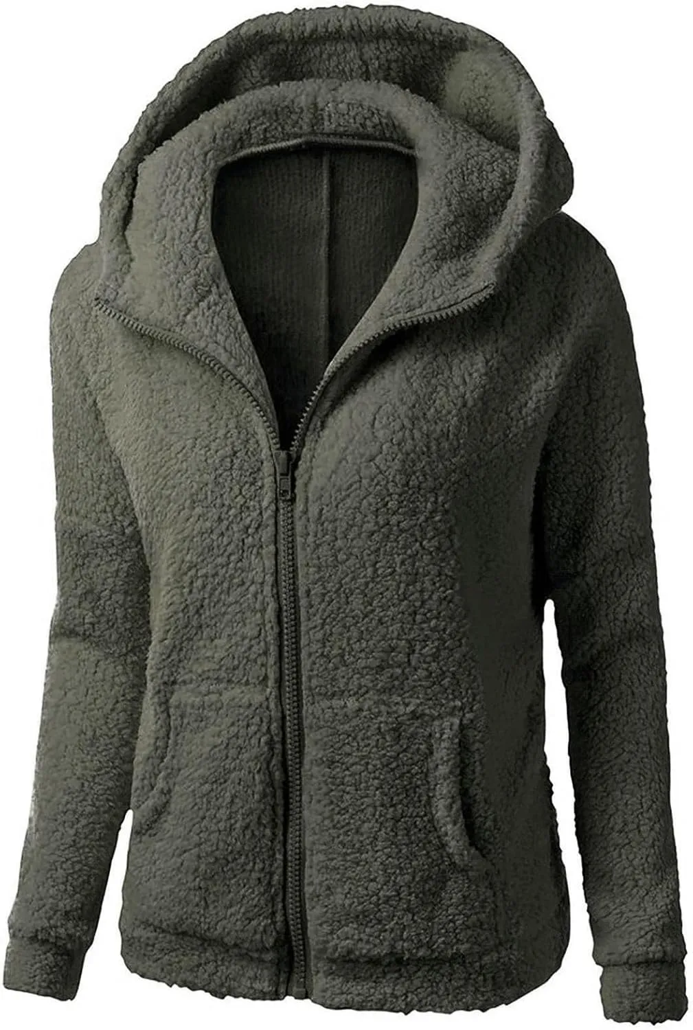 Sherpa Jacket Women Zip Up Hoodies Lightweight Fleece Lined Fall Winter Coats Comfy Warm Sherpa Jackets with Pocket