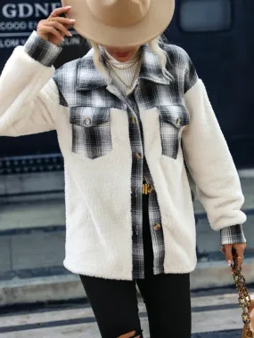 Teddy Bear Plaid Fluffy Fleece Jacket