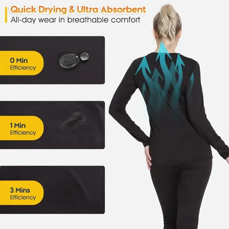 Thermal Underwear for Women Cold Weather Gear Long Johns Winter Base Layer for Skiing Running