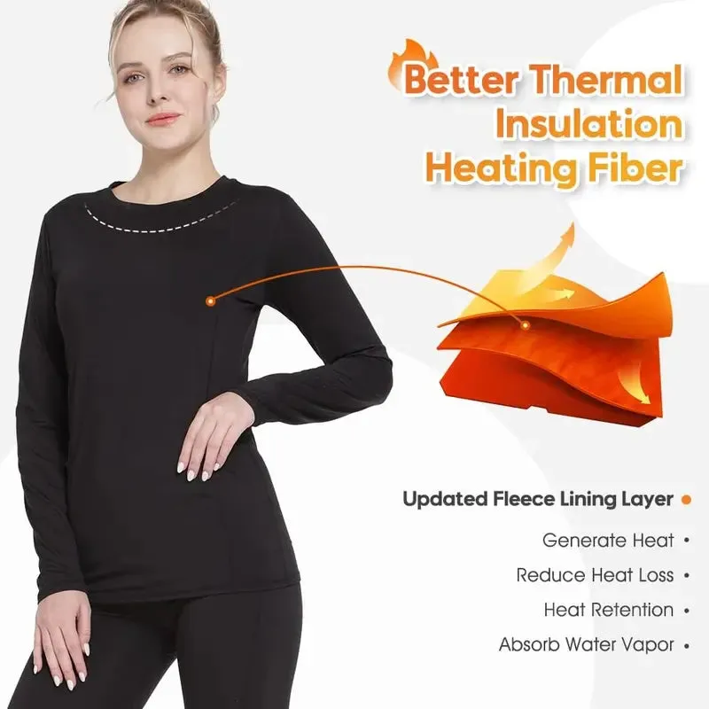 Thermal Underwear for Women Cold Weather Gear Long Johns Winter Base Layer for Skiing Running