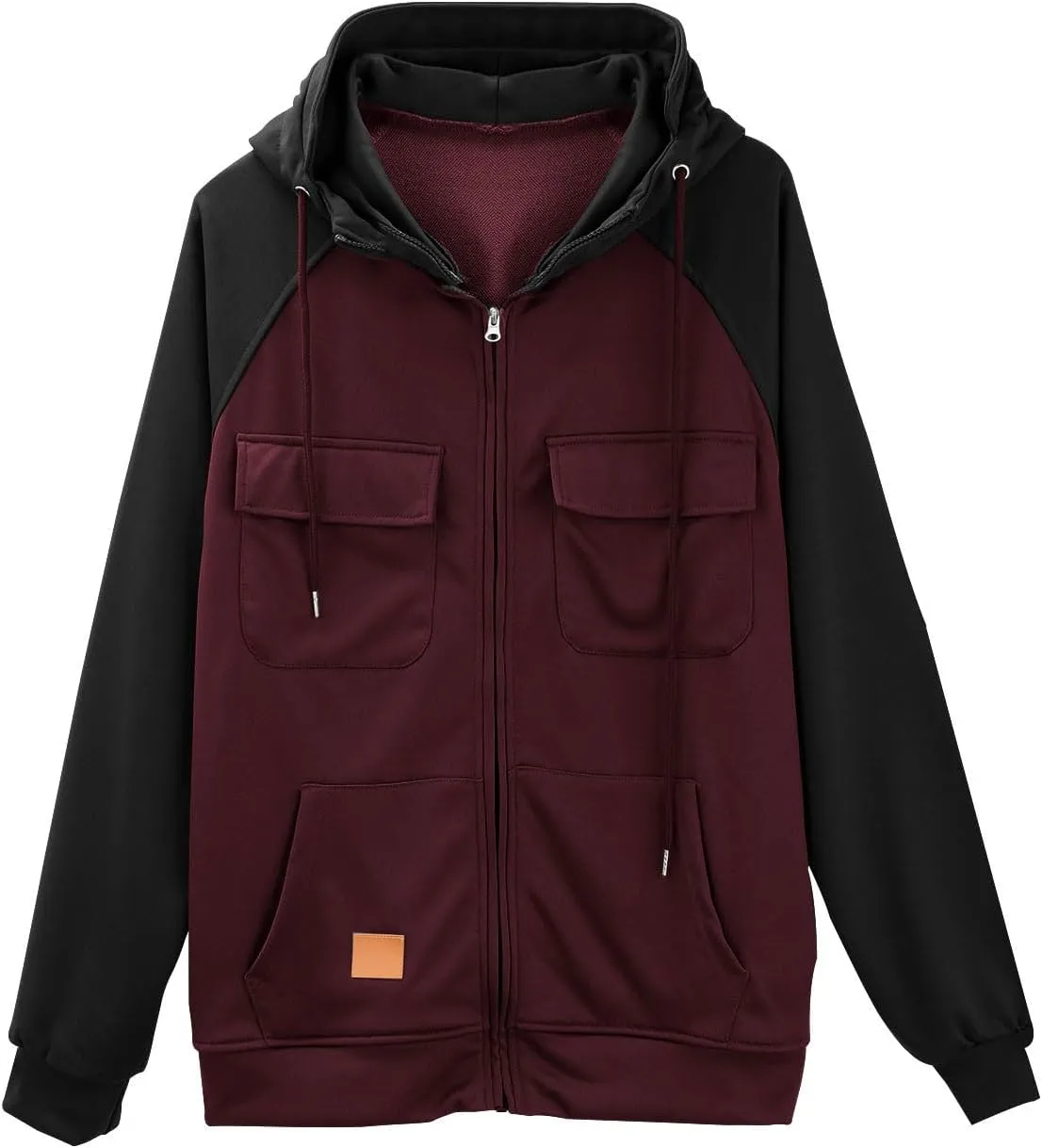 Vintage Hoodies For Men Military Workout Casual Cargo Pullover Coat Full Zip Hooded Outfit Tops Heavy Weight Jacket