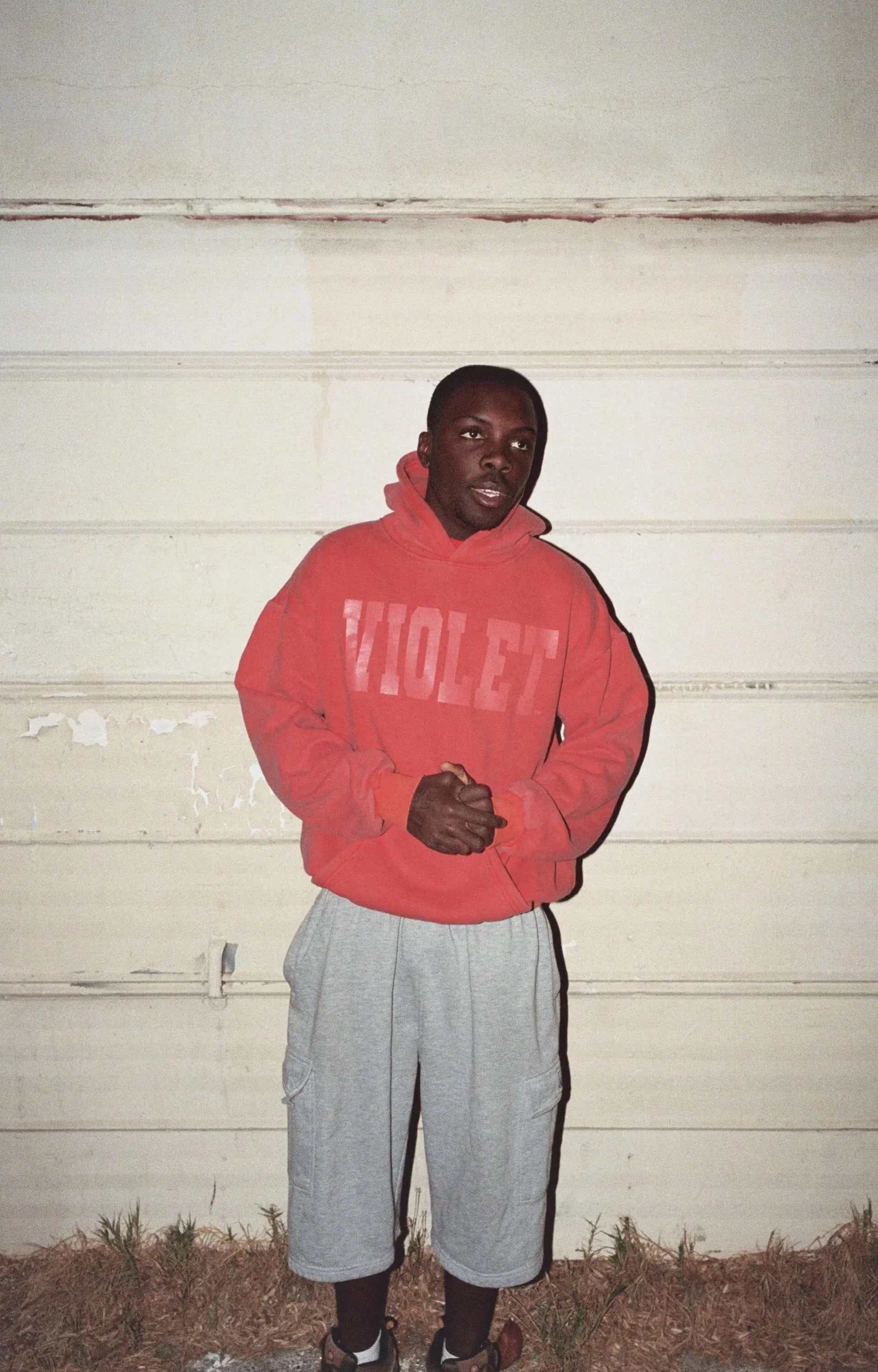 Violet David Enth x Violet Logo Hoodie, Fire Red