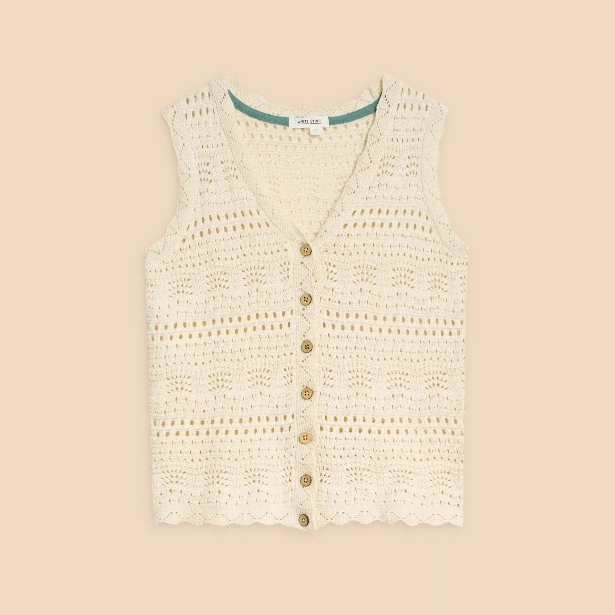 White Stuff Pippa Waistcoat in Natural White